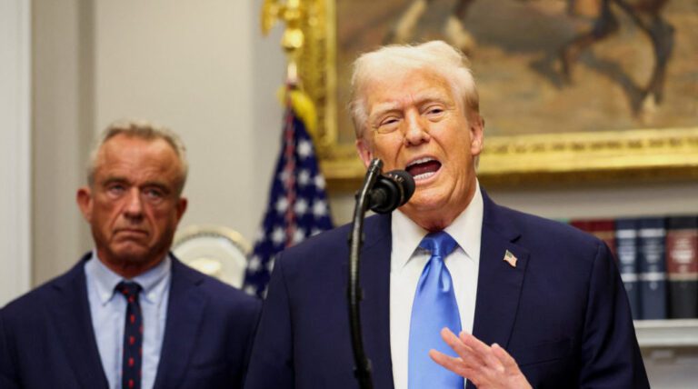 U.S. President Donald Trump makes an announcement at the White House, in Washington, D.C.